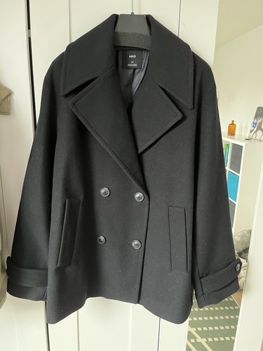 Mango wollmantel schwarz l - wollmantel, gr.l