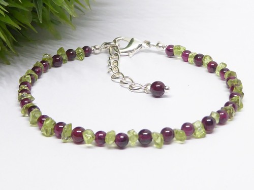 Armband granat peridot - armband, *3