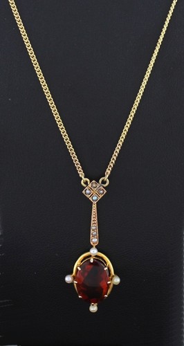 Antikes collier citrin - antikes, perlen