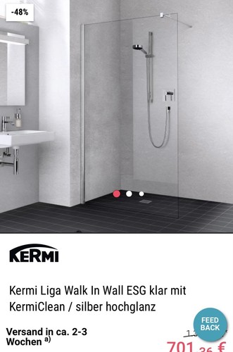 Duschwand glas esg clear - duschwand,