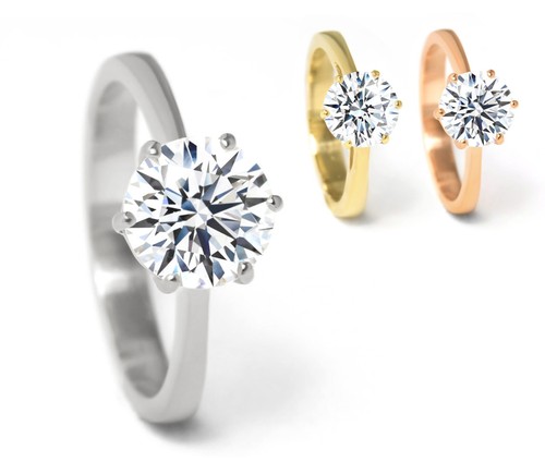 Solitär ring mit - 2ct, diamant
