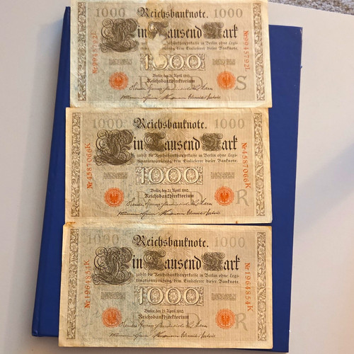 Lot reichsbanknote 1000 - 3x,