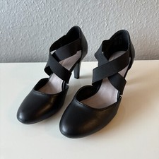Damen Pumps Spangenpumps mit elastischen Riemchen schwarz Größe 37