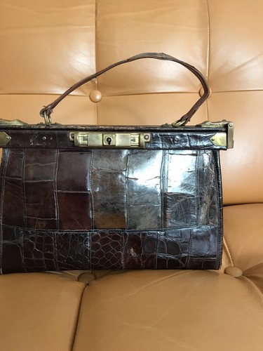 Antike kroko handtasche - antike,