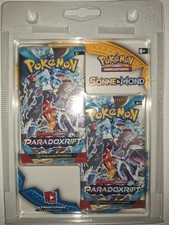 2er Pokémon Booster geöffnet im Blister Karmesin Purpur Paradoxrift  20 Karten 