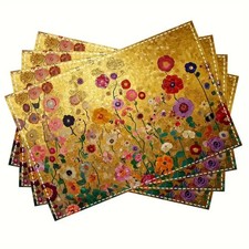 SOMMER -Weihnachten 4 festliche Tischsets -Platzsets  Leinengemisch Klimt  Motiv