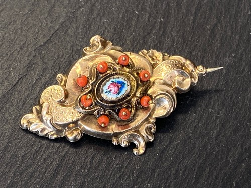 Antike brosche 12k gelbgold - antike,