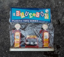 ***VINTAGE MINIATUR TANKSTELLE*SHELL*ICA*BLUE BOX*HONG KONG*ZAPFSÄULE & GLOBE***