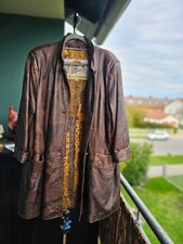 Damen Ledermantel 42-44  G.A.P.Italien Vintage Kurzmantel A-Form Oversized