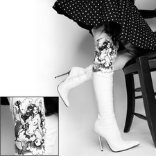 Lack overknee high heels - overknee,