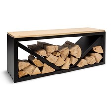 Holzspeicher Holzlager Kaminholz 104 x 40 x 35cm Sitzbank Kaminholzregal