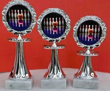 Nur 20,- Pokal 3er Serie Bowling Pin mit Emblem Pokale incl. Gravur NEU