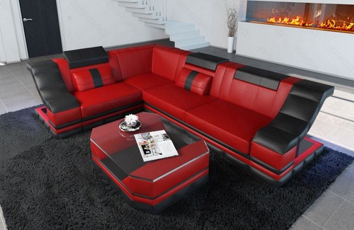 Ecksofa leder couch ledersofa - couch,