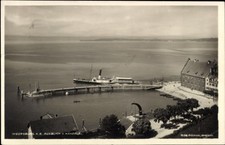 Ak Meersburg am Bodensee,  Blick auf den Hafen, Dampfschiff, Bodensee - 4886966