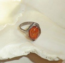 Ring bernstein-ähnlich vermutlich Silber Design Ring 3,4 Gramm Größe 17mm/ 54mm