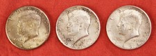 3 Half Dollar Kennedy 1964