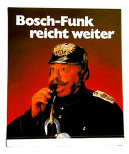 Werbe-Aufkleber Bosch Funk reicht weiter Mobilfunk Oldtimer Polizist SchuPo 80er