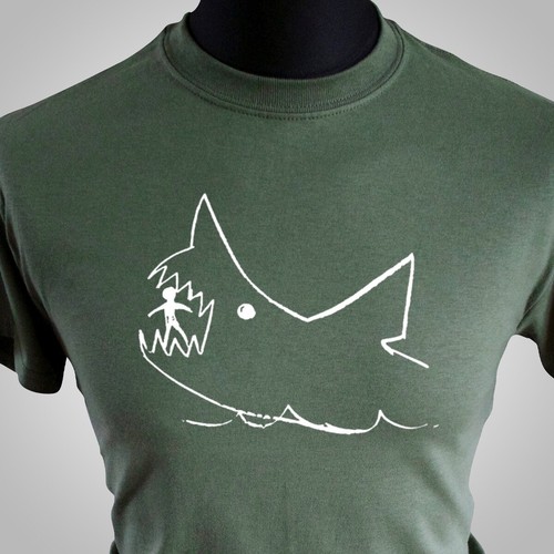 Blackboard shark sketch - blackboard,