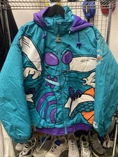 STARTER JACKE VINTAGE L CHARLOTTE  HORNETS NBA BIG LOGO NEU MIT ETIKETT
