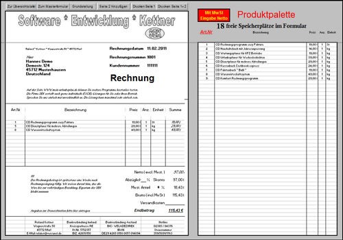 Rechnungsprogramm einfache
