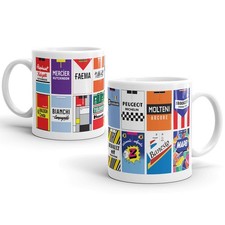 Vintage Radtrikots Keramik Kaffeebecher Teetasse Bianchi Molteni TI Raleigh