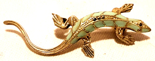 Art deco brosche eidechse - art,