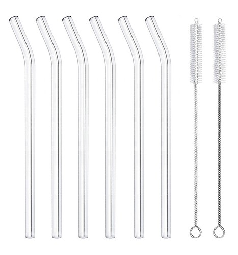 Glas strohhalme 8er set - glas,