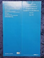 Opel Kadett E Preisliste 8.1990   Modelle: Life, Frisco, Beauty, Club Special