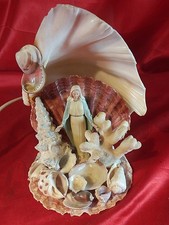 Alte Tischlampe Maria Muschel 🐚Tischleuchte Nachttisch Lampe Leuchte (5805) 