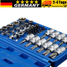 34TLG Steckschlüssel Satz Innentorx Außen Torx Vielzahn Nüsse Bits Kfz Werkzeug