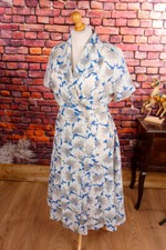 Vintage orig 50er Jahre Wickelkleid Sommerkleid Hauskleid Kleid Rockabella M