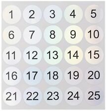 Zahlen 2x Bögen 1-25 2cm