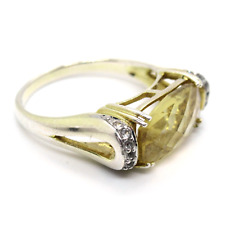 TOP DESIGN Ring 925 Sterling Silber Citrin + Zirkonia Silver Statement RG54