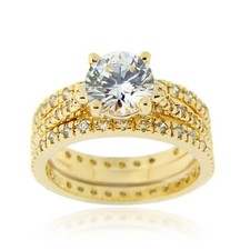 Gold Onsilver 2ct Cz Verlobung