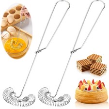 2 Stück Spiralbesen Edelstahl Schneebesen – Hochwertiger, kleiner Küchenhelfe...