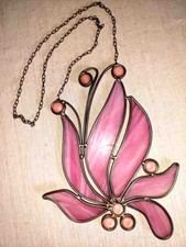 Bleiglas-Bild rosa Blume