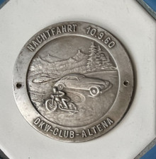 (166) Auto Oldtimer DKW - Club Plakette Nacht - Fahrt Altena 1960