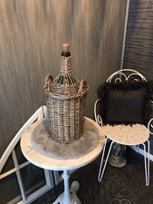 Schöne alte Weinflasche im Weidenkorb - Weinbalon - Vintage  Deko  Dame Jeanne