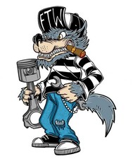 Aufkleber Kolben Wolf 8,5 x 6