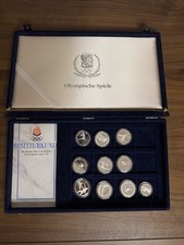 Olympische Spiele 1964-1992 10 offizielle Silber-Gedenkmünzen einmalige Sammlung