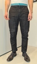 Costume National Homme Uniform Cargo Militär Hose Gr.48-50 Leinen mix Schwarz