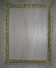 alter schöner Holz Bilderrahmen blattvergoldet Zierrahmen gold weiß farbend