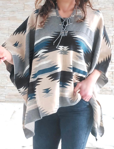 Damen poncho pullover cape - damen,