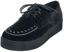 Gothicana by EMP Damen schwarze Creepers in Samt-Optik