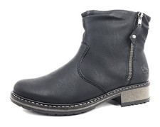 Rieker Belinga Damenschuhe Stiefel Reißverschluss Stiefelette Schwarz Freizeit