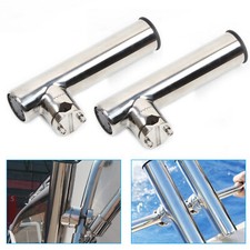 2X Edelstahl Bootsrutenhalter