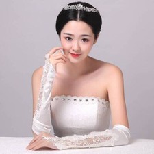 Brauthandschuhe Hochzeit Handschuhe Brautaccesoires weiß creme rot Braut