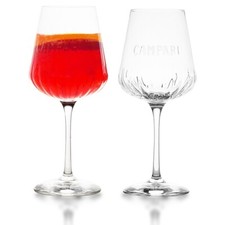 2 Stück Original Campari Stiel-Glas Stiel-Gläser Cocktailglas Cocktailgläser Set