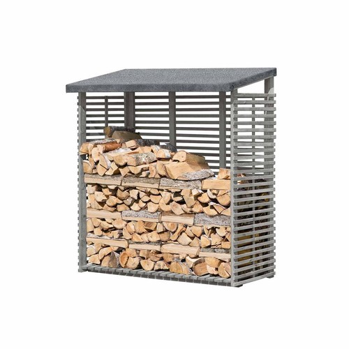 Kaminholzregal mit rückwand - kaminholzregal,