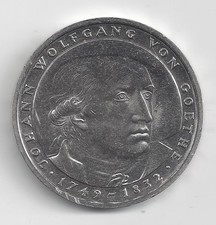 Deutschland 5 Mark, 1982 150. Todestag von Johann Wolfgang von  Goethe